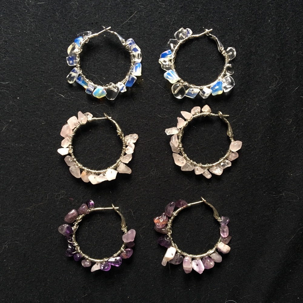 25mm wire wrapped hoop earrings